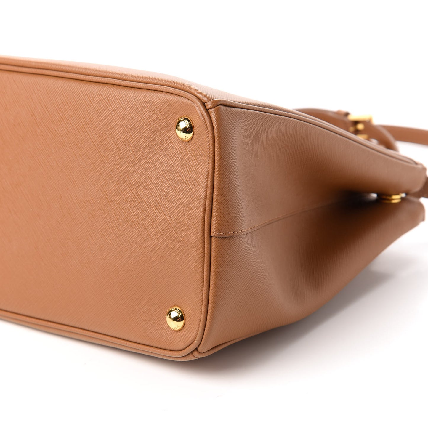 Saffiano Lux Large Galleria Double Zip Tote Caramel