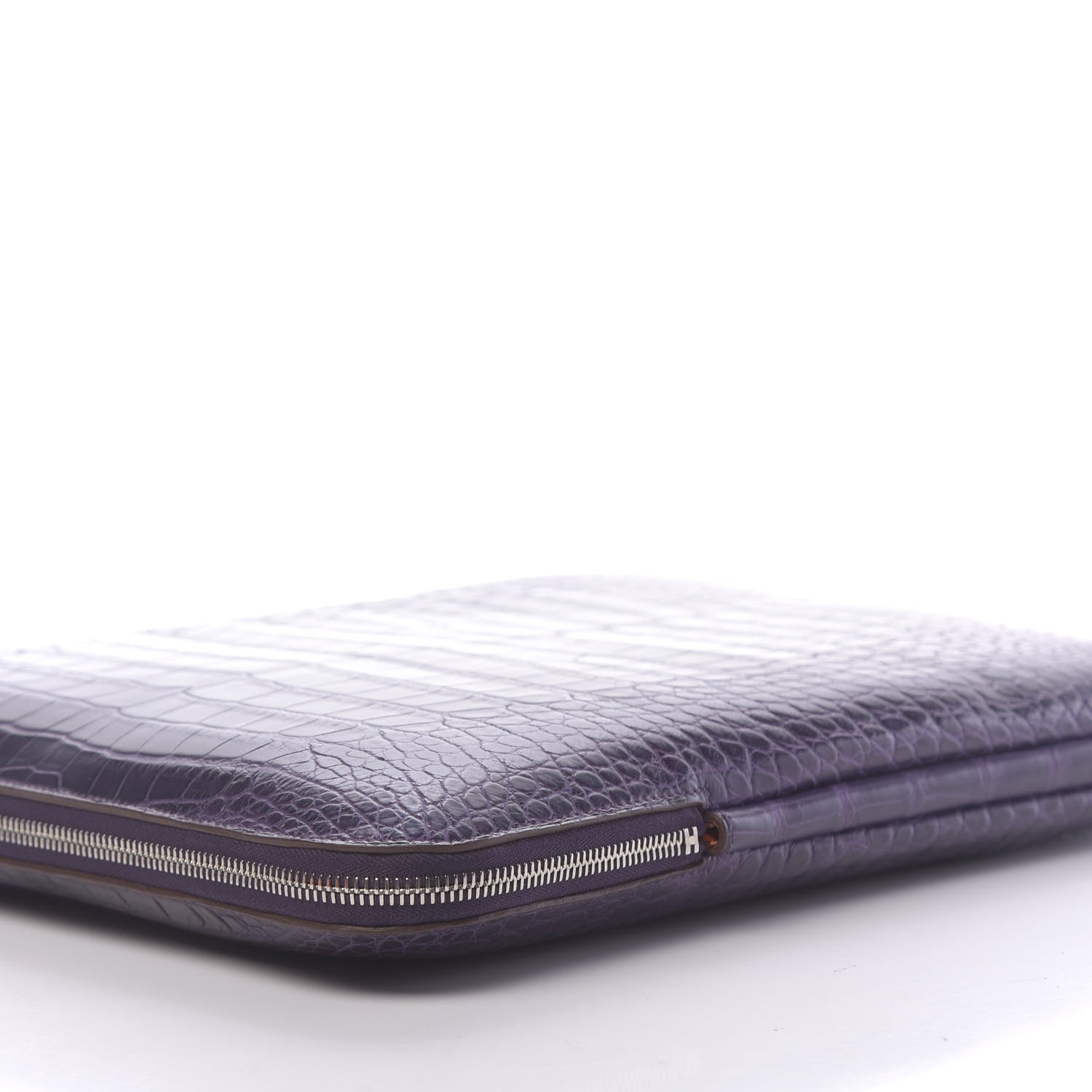 Hermes Matte Alligator Petit H Laptop Case Amethyst 7 of 10