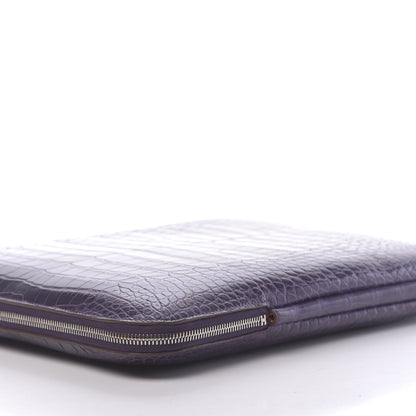 Hermes Matte Alligator Petit H Laptop Case Amethyst 7 of 10