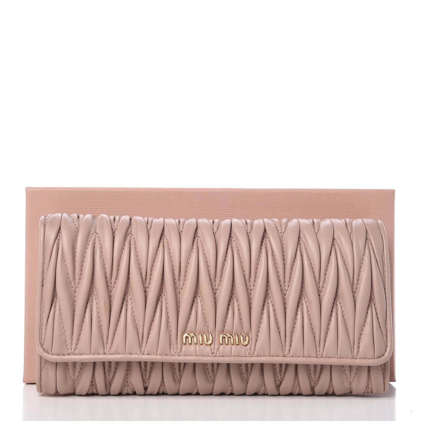 Nappa Matelasse Flap Wallet Cammeo