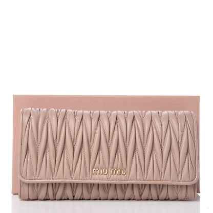 Miu Miu Nappa Matelasse Flap Wallet Cammeo 10 of 10