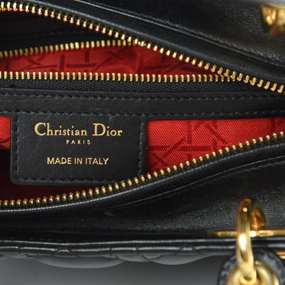 Christian Dior Lambskin Cannage Medium Lady Dior Black 6 of 16