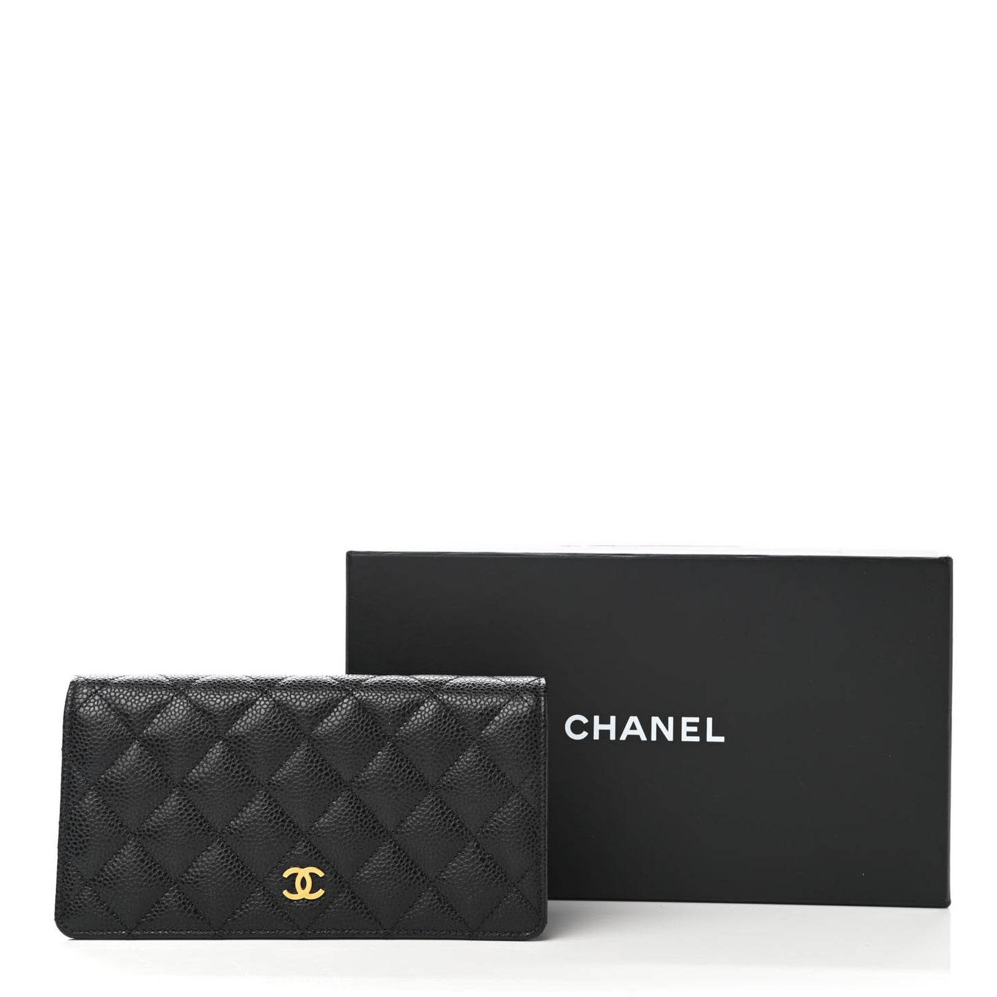 Caviar Quilted Yen Wallet Black