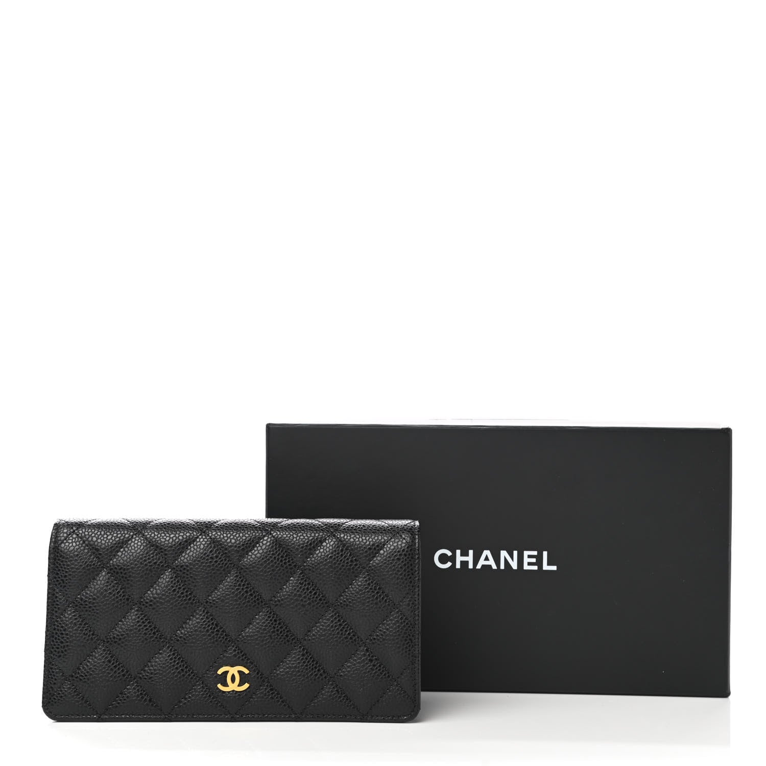 Chanel Caviar Quilted Yen Wallet Black 11 of 11