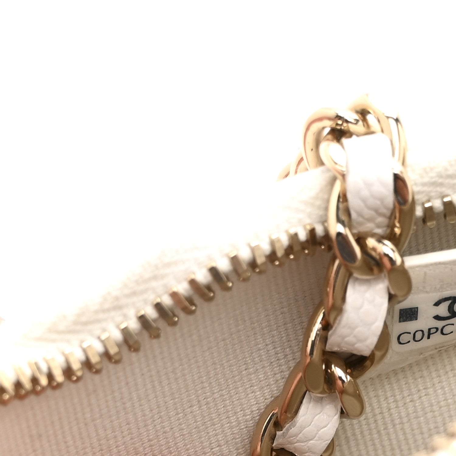 Chanel Caviar Quilted Barrel Clutch With Chain White 7 of 10