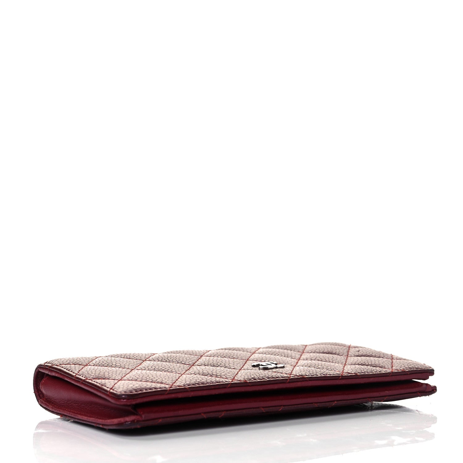Chanel Caviar Quilted Yen Wallet Red 4 of 9