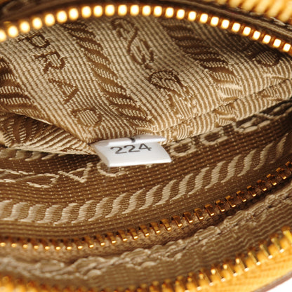 Prada Saffiano Bi-Color Wristlet Clutch Caramel Mimosa 9 of 9