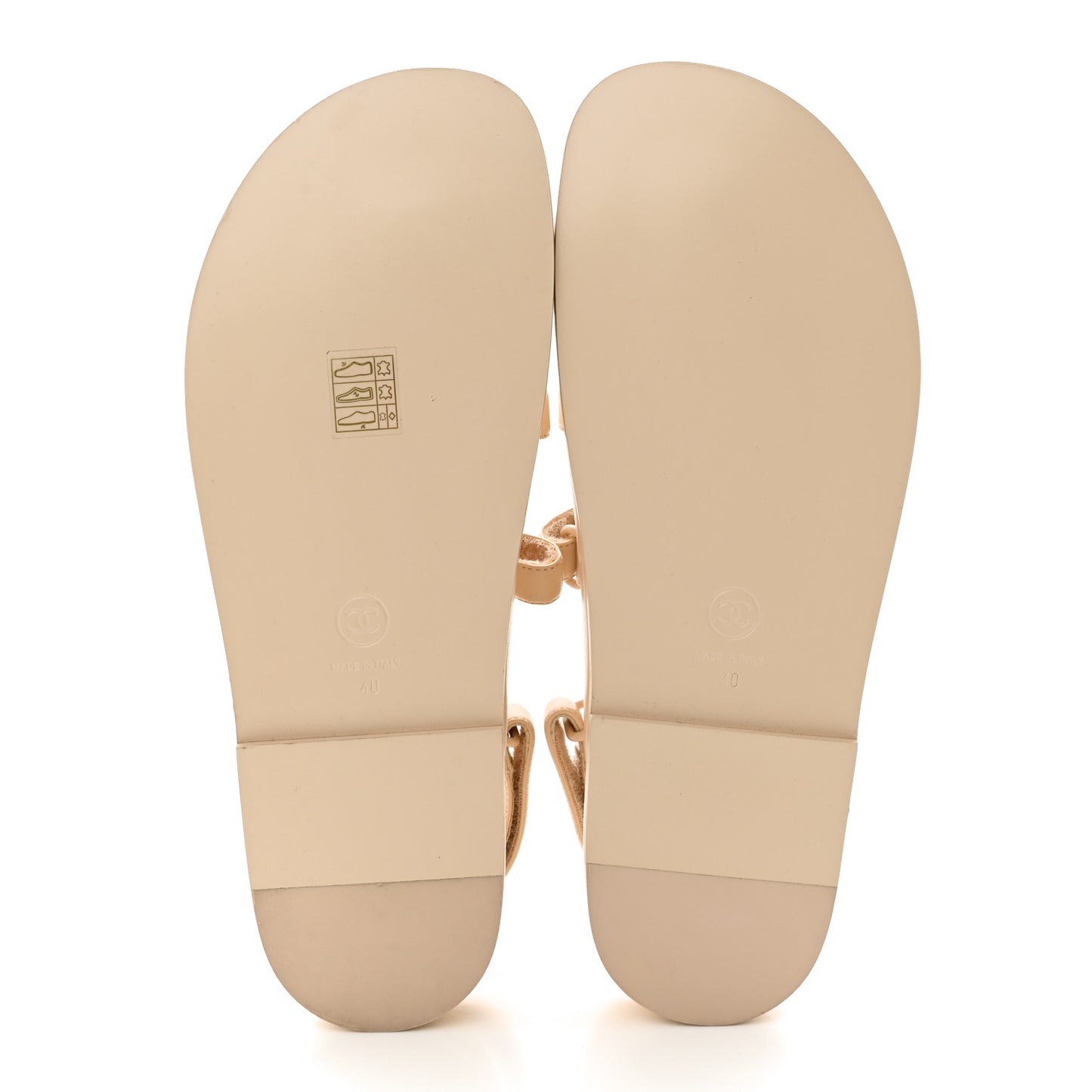 Lambskin Crystal CC Velcro Dad Sandals 40 Beige