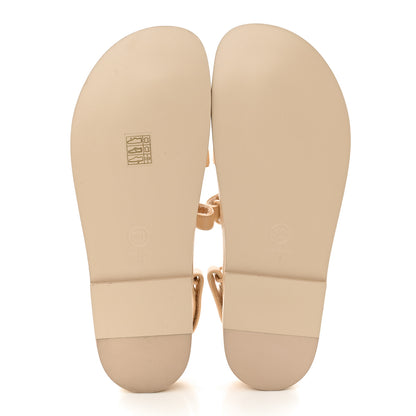 Chanel Lambskin Crystal CC Velcro Dad Sandals 40 Beige 5 of 9
