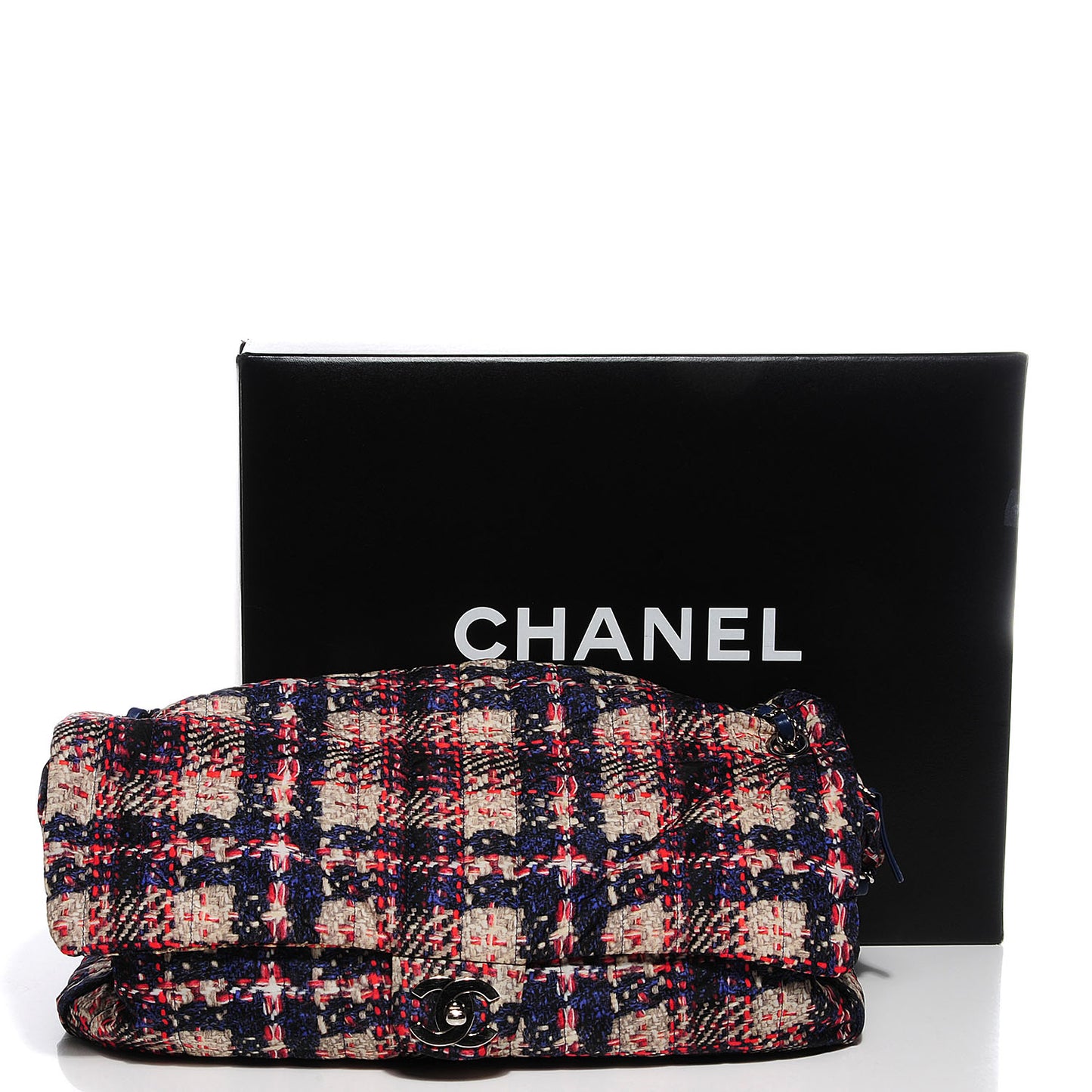 Nylon Tweed Printed Maxi Flap Multicolor