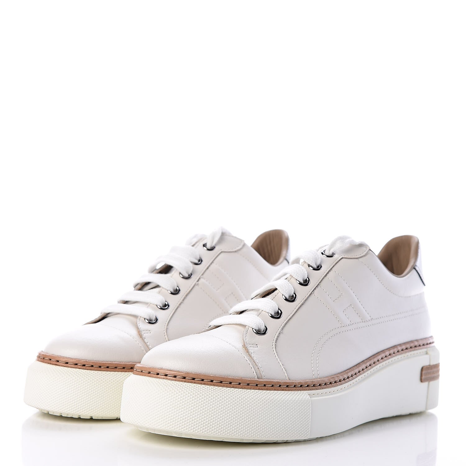 Hermes Calfskin Polo Sneakers 38.5 White 3 of 10