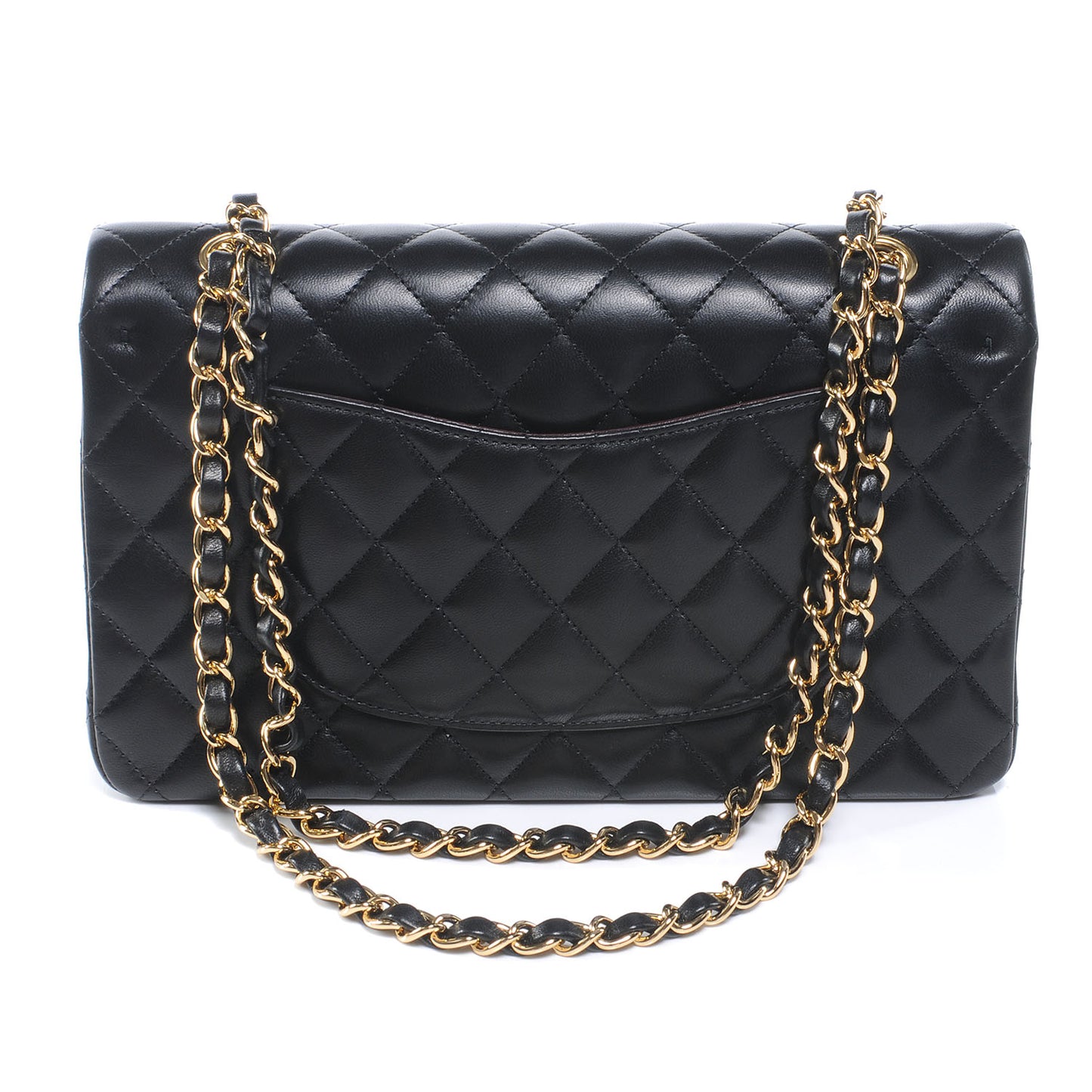 Lambskin Medium Double Flap Black