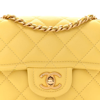 Chanel Caviar Quilted Mini Sweet Classic Flap Yellow 8 of 11