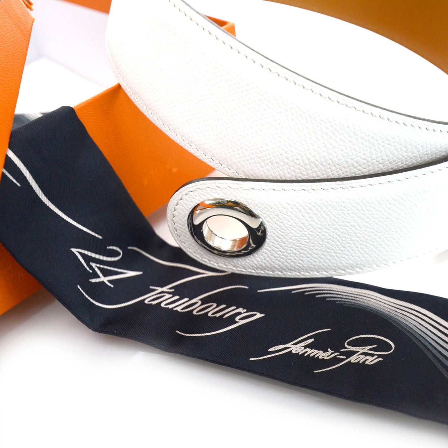 Epsom Monogram Kimono Belt w 24 Faubourg Twilly Blanc