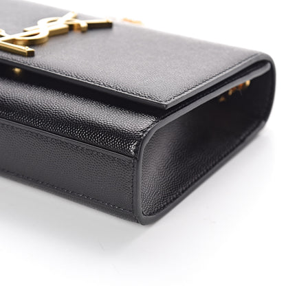 Saint Laurent Grain De Poudre Small Monogram Kate Satchel Black 9 of 10