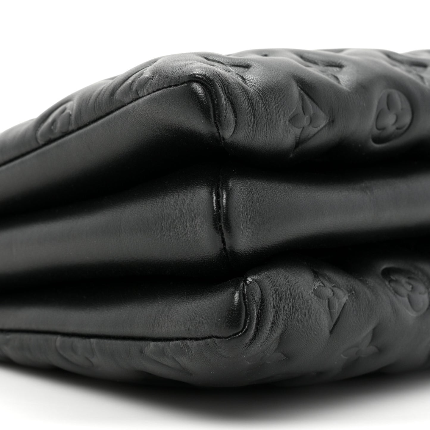 Lambskin Embossed Monogram Coussin PM Black