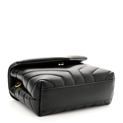 Saint Laurent Calfskin Y Quilted Monogram Toy Loulou Crossbody Bag Black 4 of 12