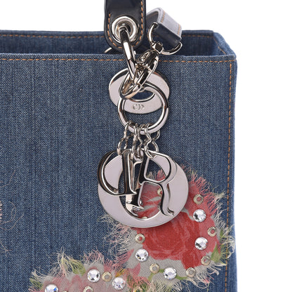 Christian Dior Denim Crystal Medium Lady Dior Blue 7 of 9