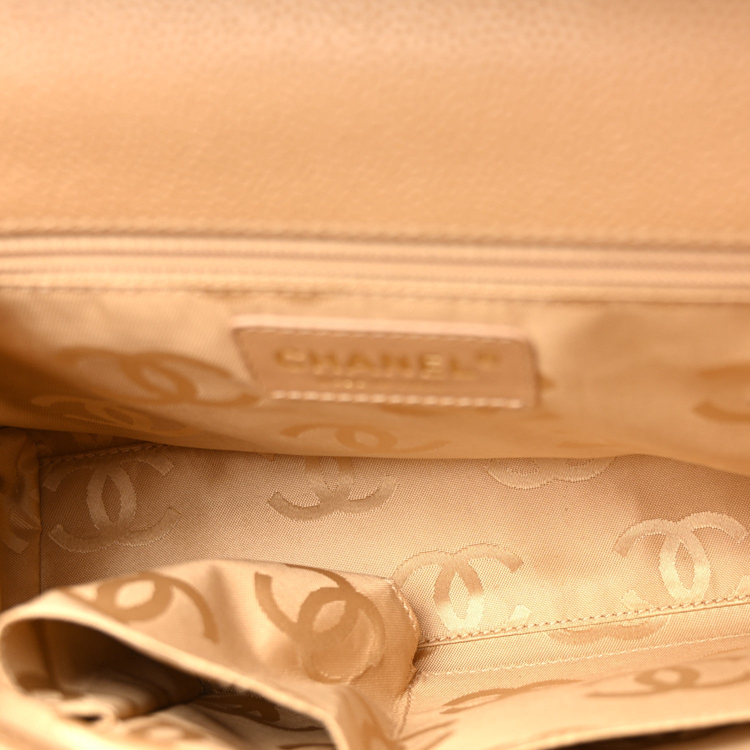 Chanel Caviar Quilted Wild Stitch Medium Single Flap Beige 5 of 13