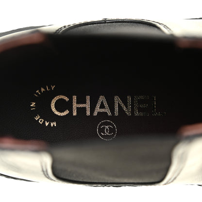 Chanel Calfskin Cap Toe CC Ankle Boots 39 Black 9 of 16