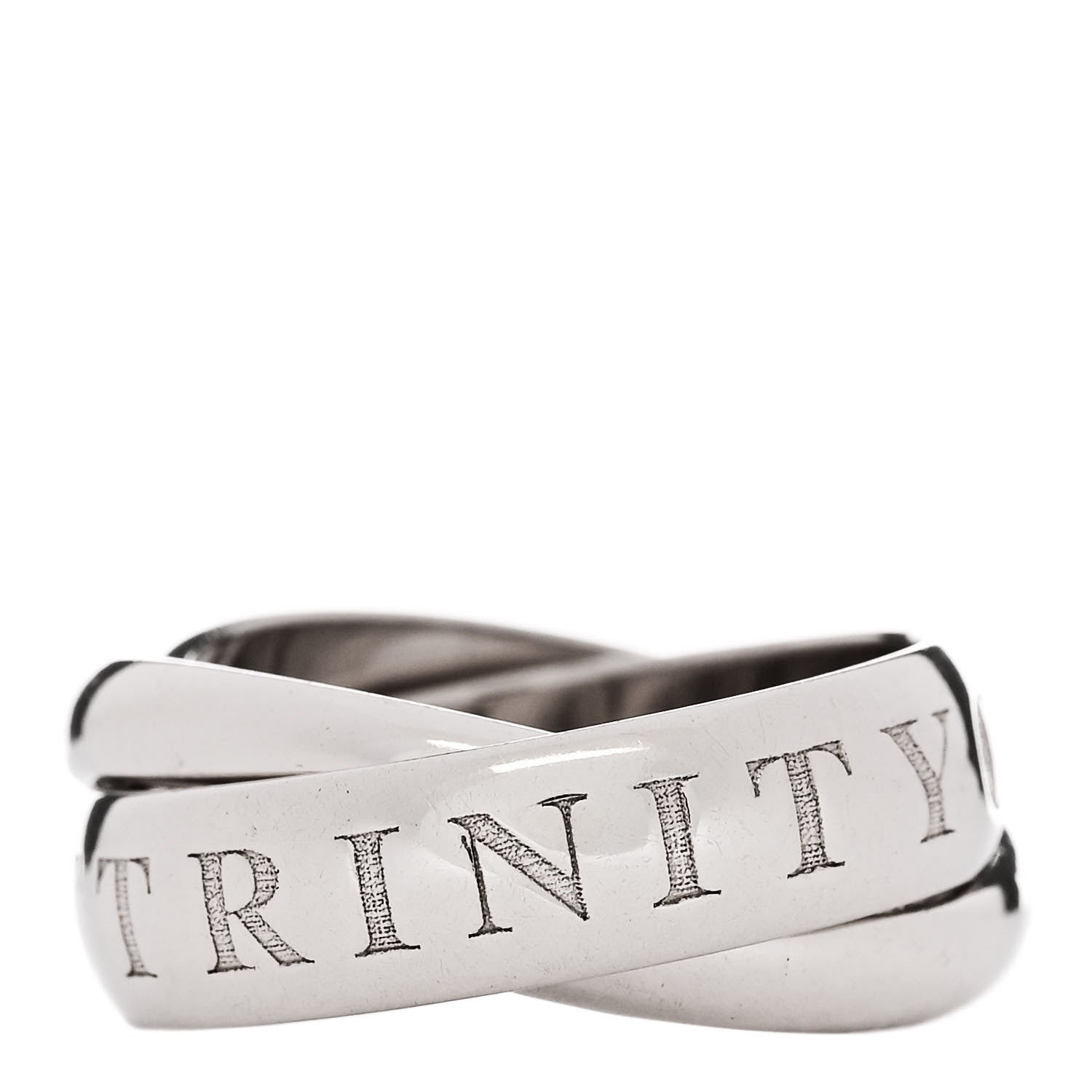 Cartier 18K White Gold 98 Xmas Limited Trinity Ring 51 5.75 1 of 5