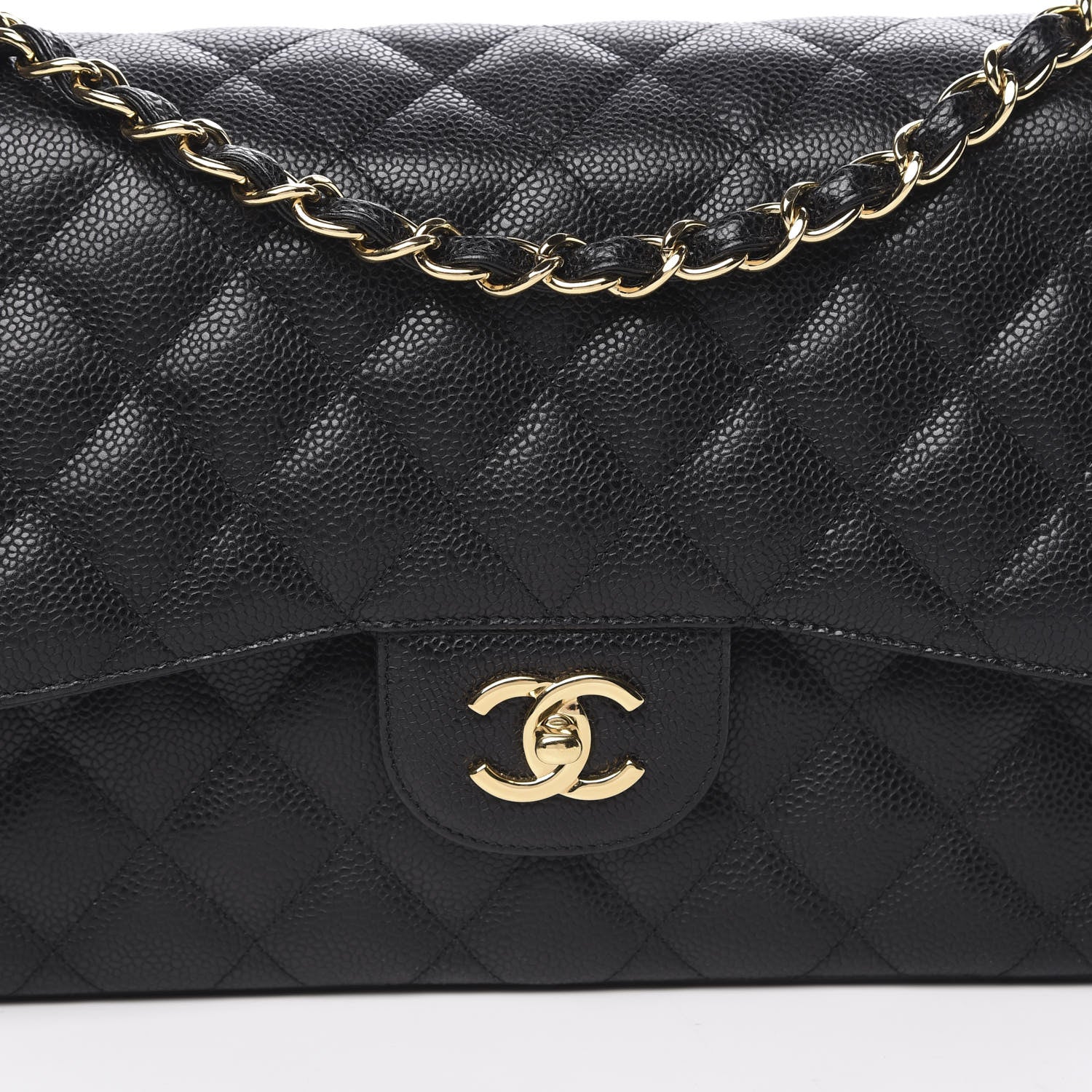 Chanel Caviar Quilted Jumbo Double Flap Black 7 of 11