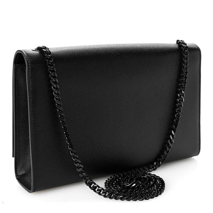 Saint Laurent Grain De Poudre Medium Classic Monogram Monochrome Kate Satchel Black 3 of 9