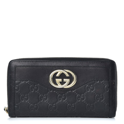 Gucci Guccissima Sukey Zip Around Wallet Black 1 of 13