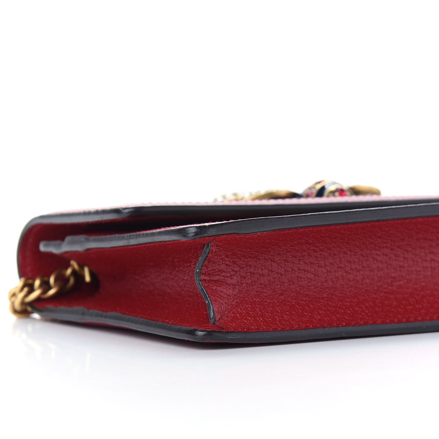 Gucci GG Supreme Monogram Web Queen Margaret Chain Wallet Red 7 of 8
