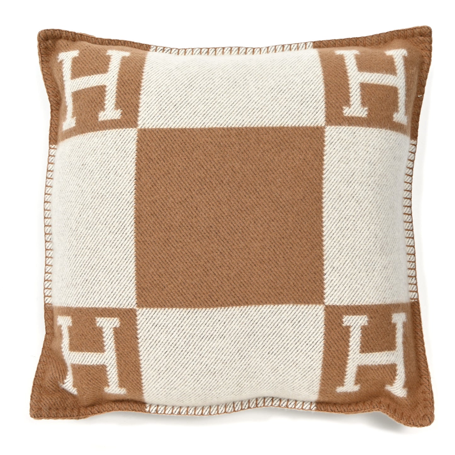 Wool Cashmere Avalon Pillow PM Ecru Camel