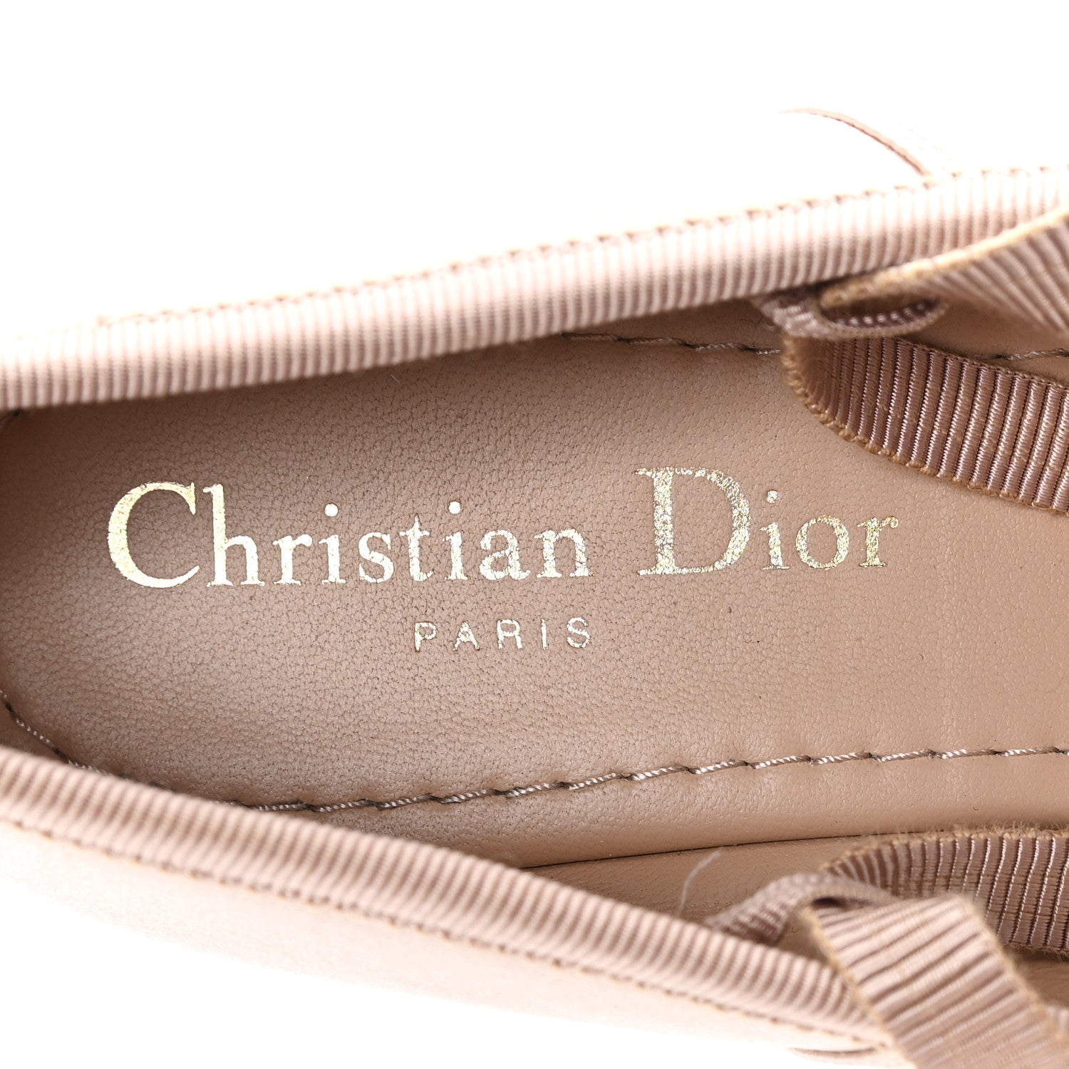 Christian Dior Satin Grosgrain D-Joy Ballet Flats 36 Beige Rose 9 of 11