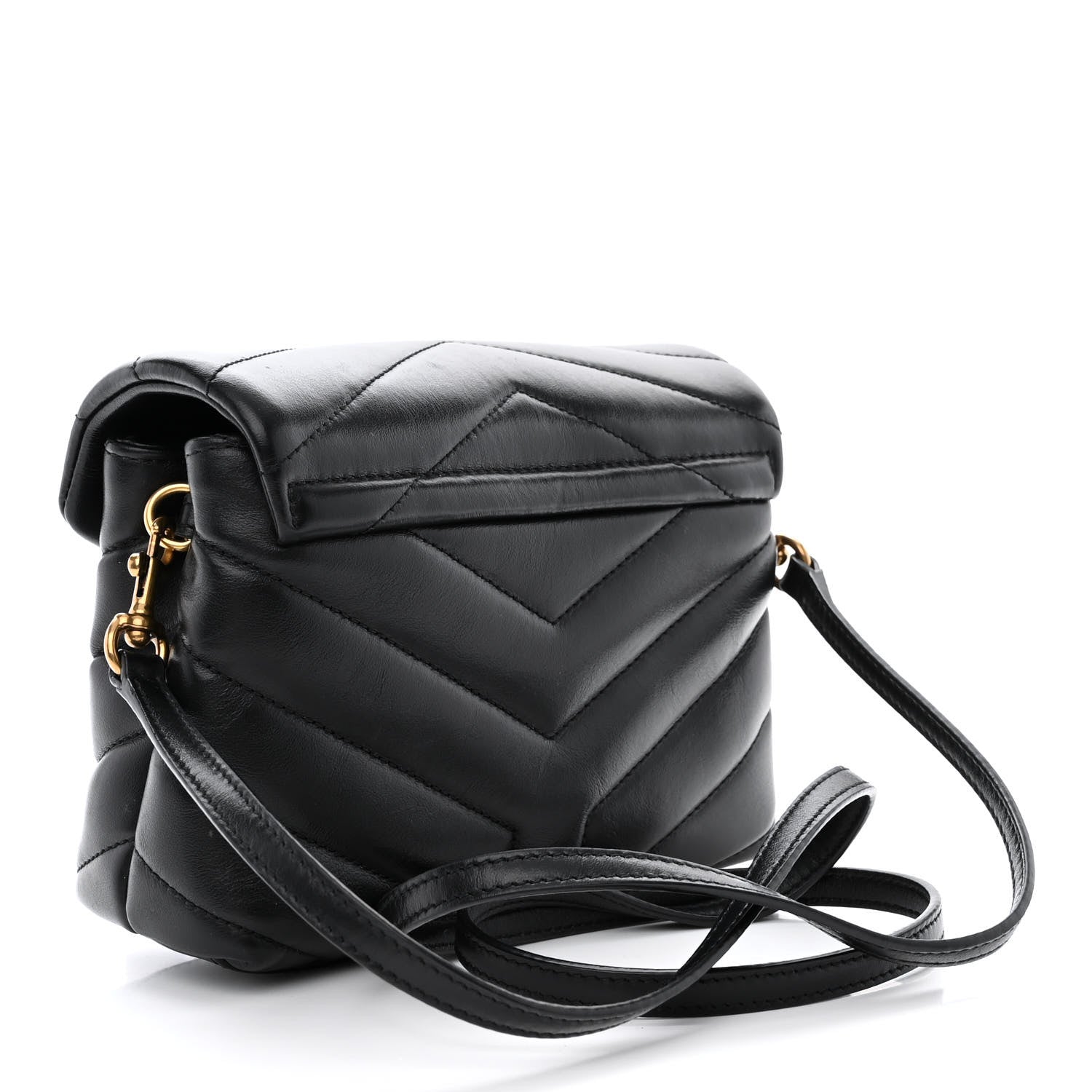 Saint Laurent Calfskin Y Quilted Monogram Toy Loulou Crossbody Bag Black 3 of 11