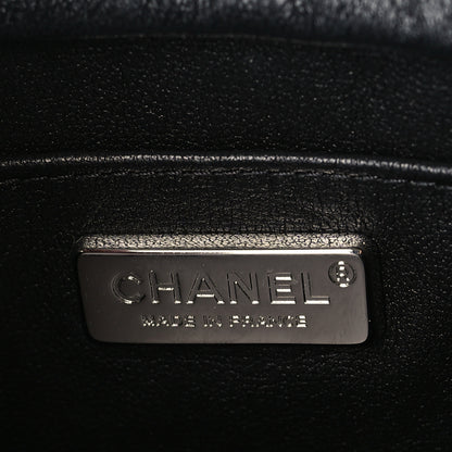 Chanel Satin Sequin Pearl Crystal Roller Skate Quilted Clutch With Chain Black Multicolor 6 of 9