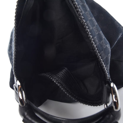 Gucci Monogram Large Horsebit Chain Hobo Black 5 of 13