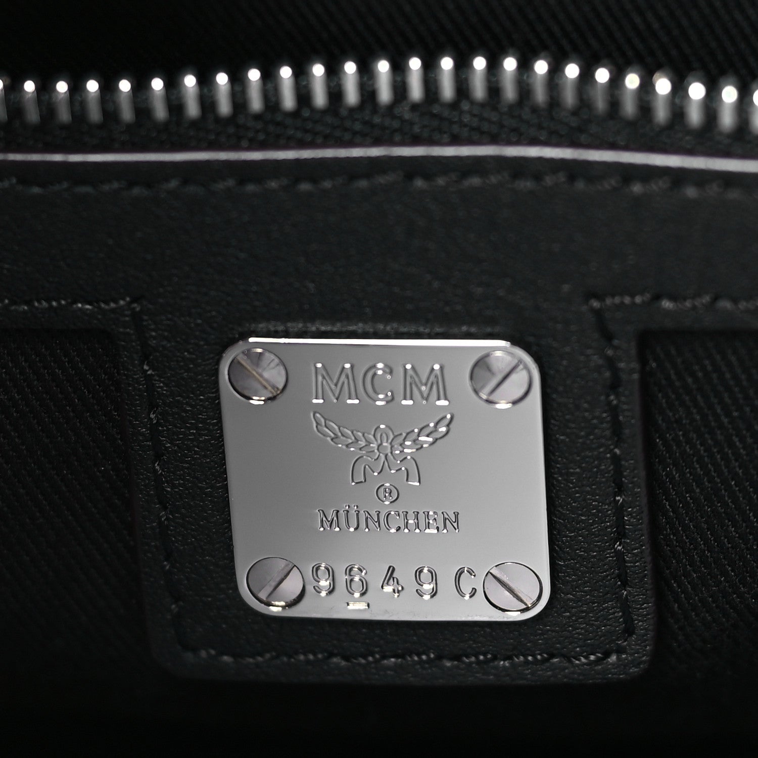 MCM Calfskin Ottomar Monogram Large Klara Hobo Black Beige 6 of 9