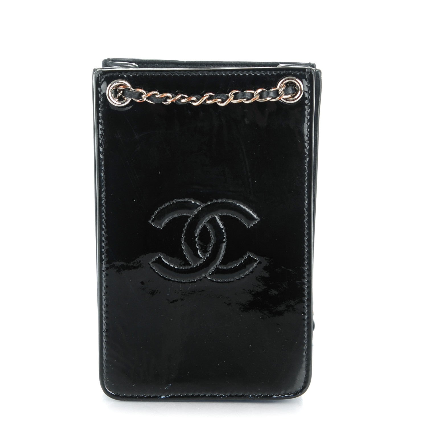 Chanel Patent CC Phone Holder Crossbody Black 1 of 10