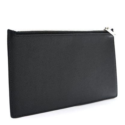 Saint Laurent Grained Calfskin Zip Pouch Tech Card Holder Black 3 of 7