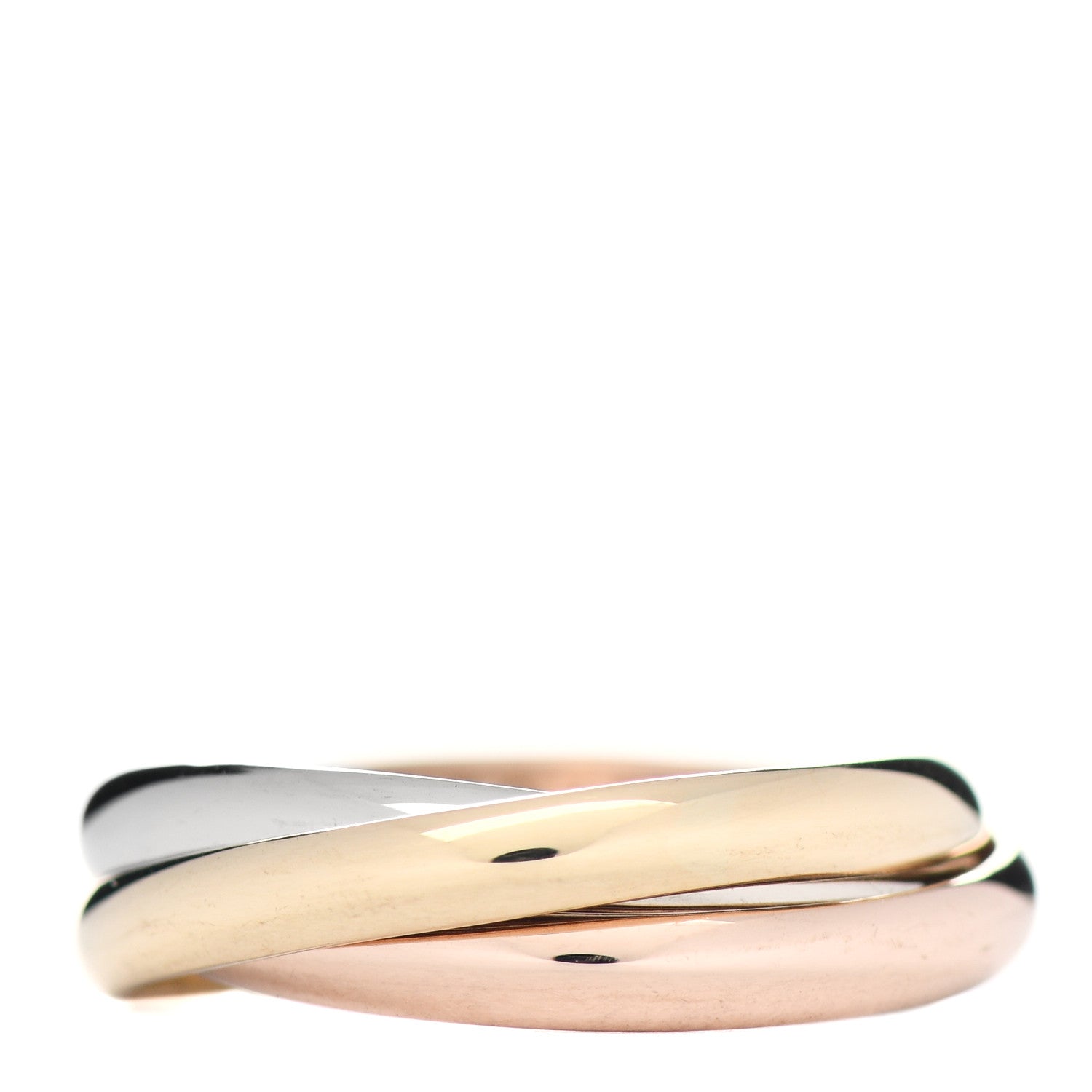 Cartier 18K Pink Yellow White Gold Small Trinity Ring 51 5.75 1 of 4