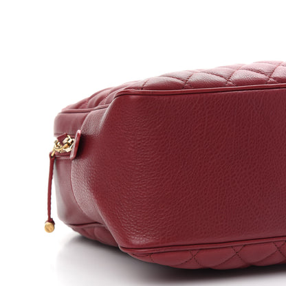 Chanel Calfskin Quilted CC Medium Vanity Case Dark Red 8 of 9
