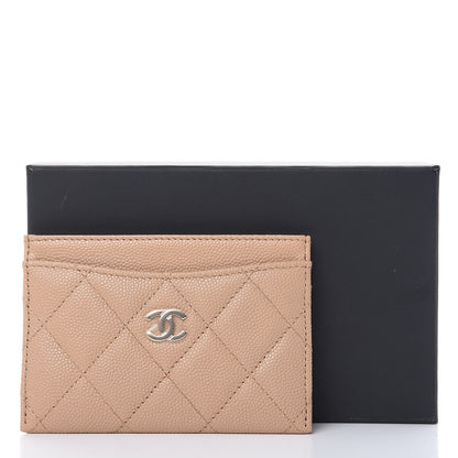 Chanel Caviar Quilted Card Holder Beige 9 of 9