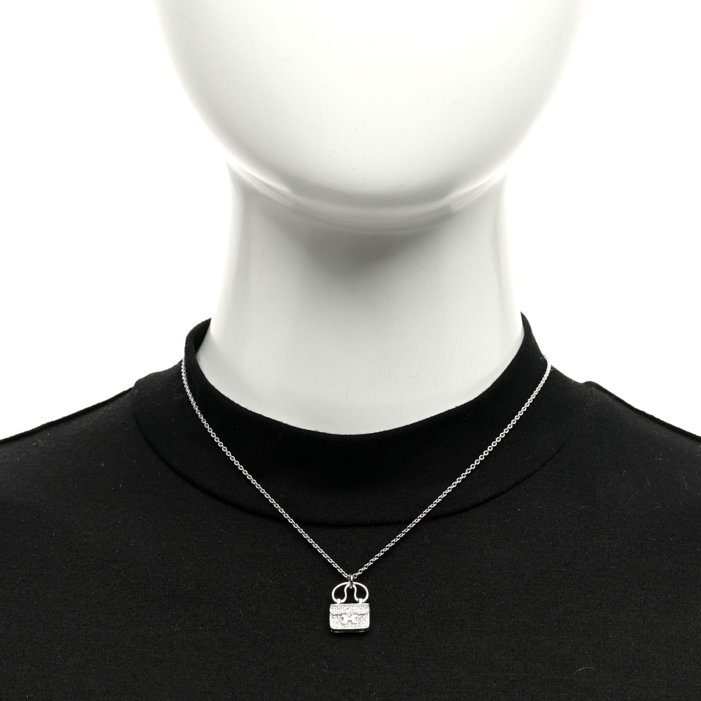 18K White Gold Diamond Constance Amulette Pendant Necklace