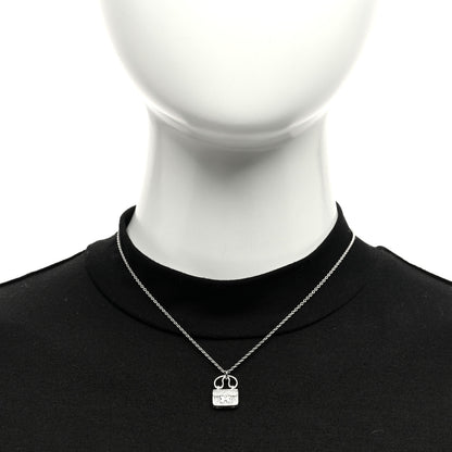 Hermes 18K White Gold Diamond Constance Amulette Pendant Necklace 2 of 5