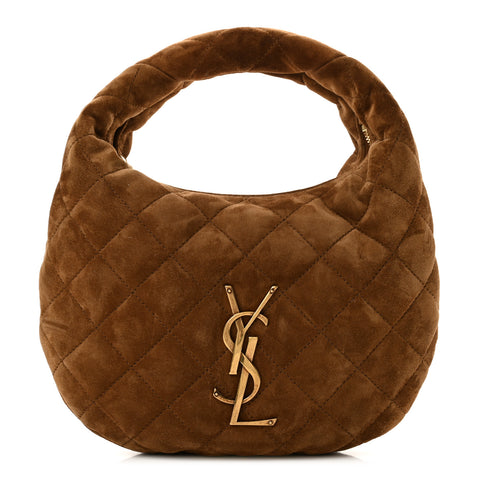 Suede Quilted Icarino Bag Cognac
