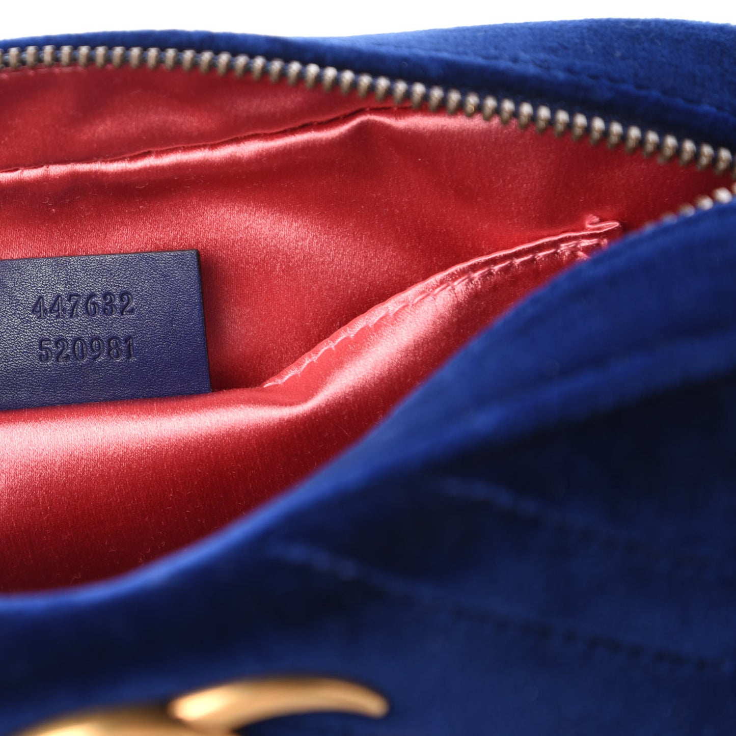 Velvet Matelasse Small GG Marmont Chain Shoulder Bag Cobalt