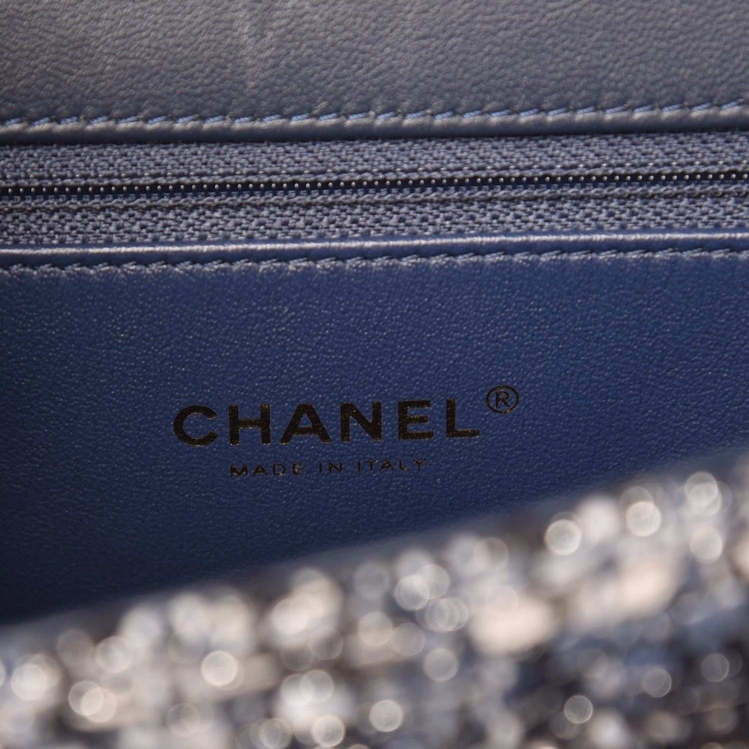Chanel Tweed Watersnake Quilted Medium CC Filigree Flap Blue Black Ecru Silver 6 of 10