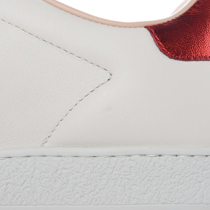 Gucci Calfskin Stripe Womens New Ace Sneakers 39.5 New Mystic White Ecru Red Flame 8 of 9