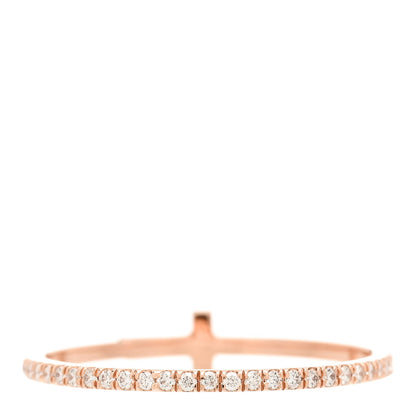 Tiffany 18K Rose Gold Diamond T Wire Pave Ring 59 8.75 3 of 5