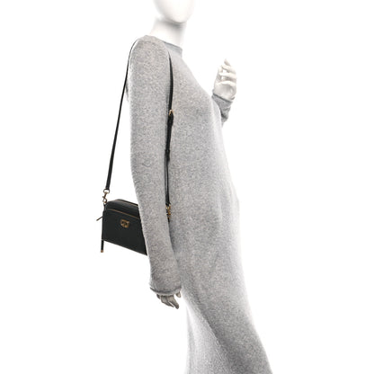Christian Dior Grained Calfskin Caro Double Pouch Black 2 of 11