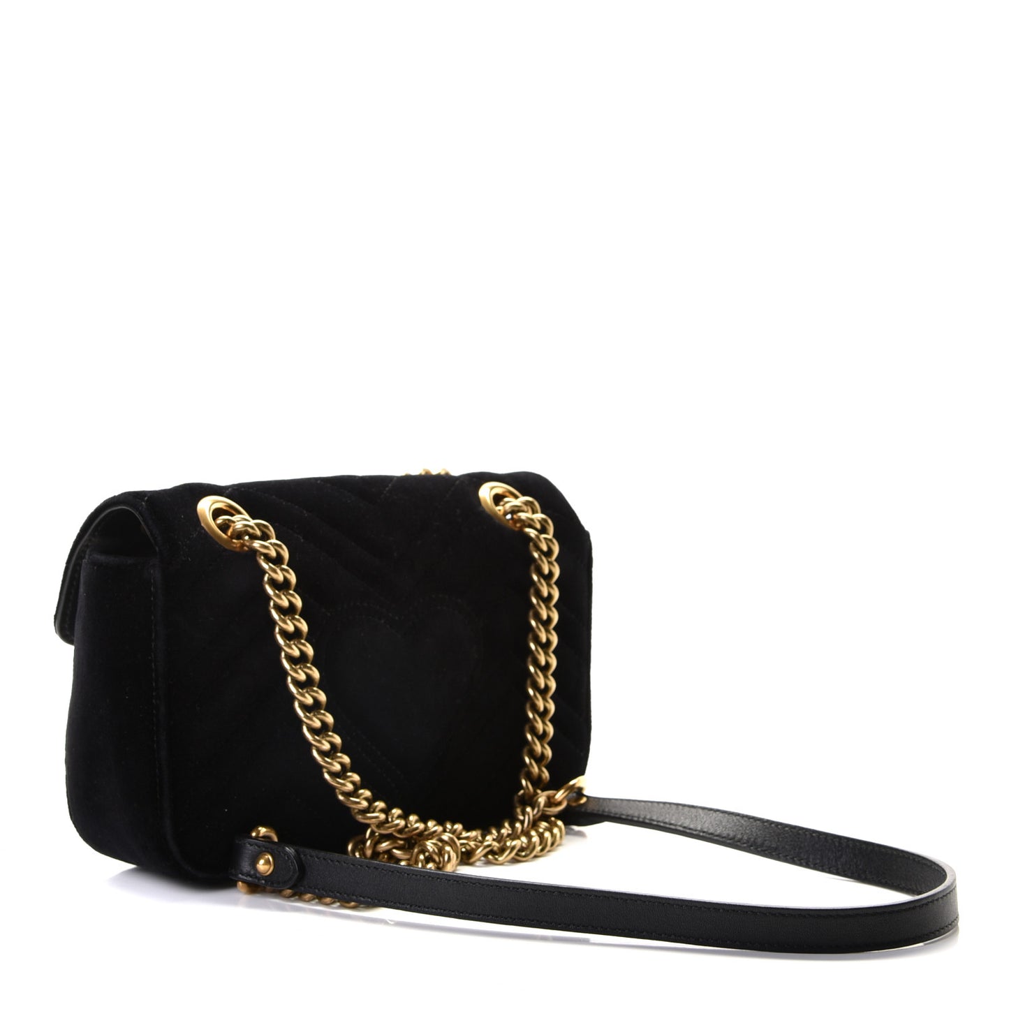 Velvet Matelasse Mini GG Marmont Shoulder Bag Black