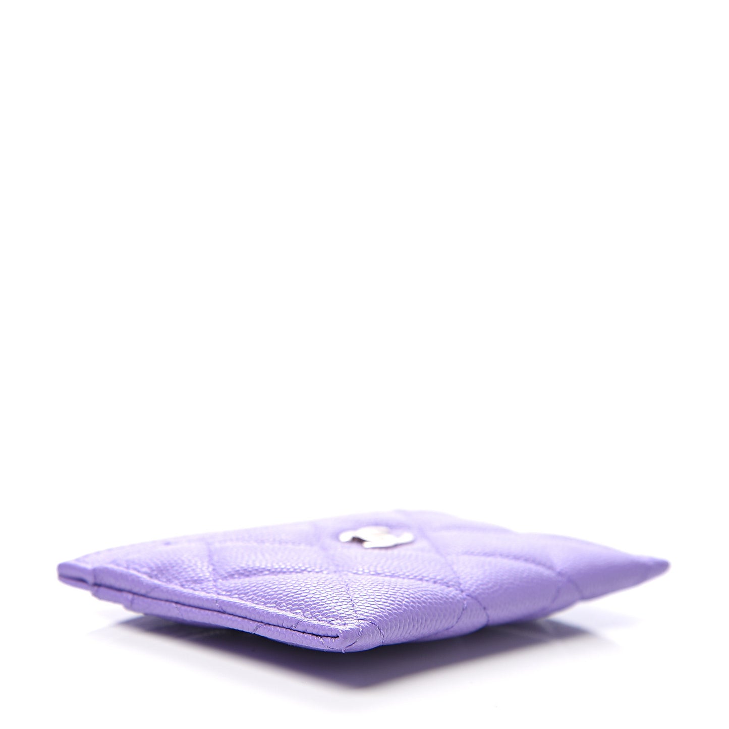 Caviar Quilted Card Holder Purple
